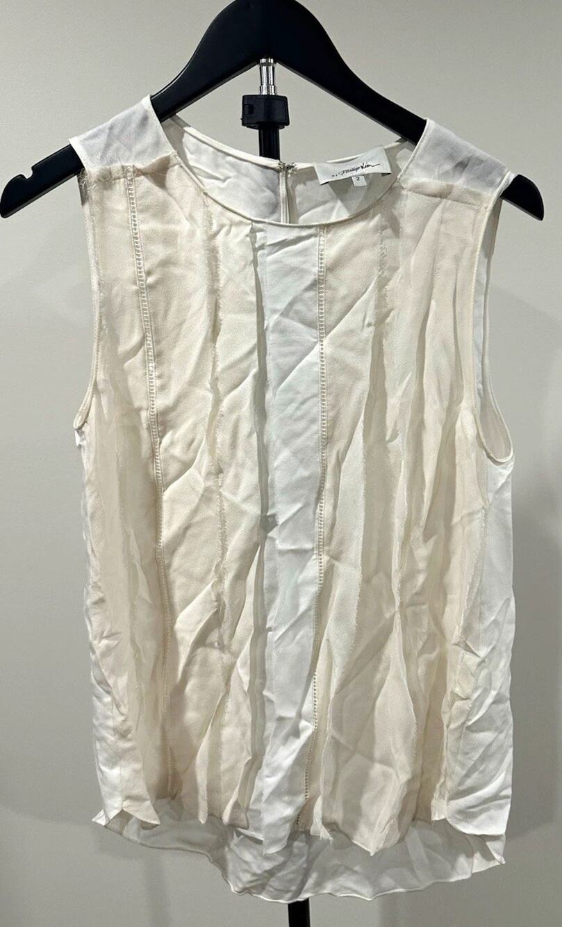3.1 Phillip Lim Womens White Sleeveless Blouse Top Regular Size 2